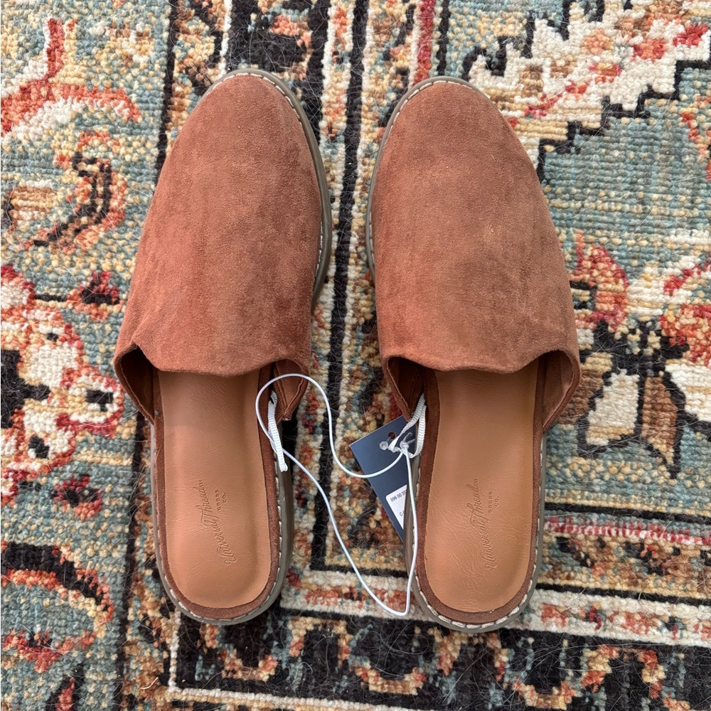 Women's Brown Faux Suede Mules